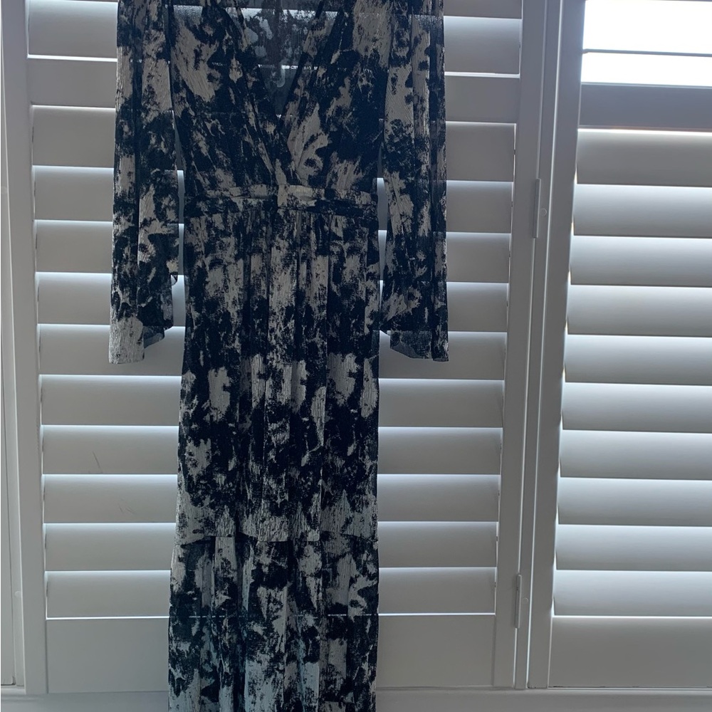 ba&sh maxi metallic Long Sleeve Dress